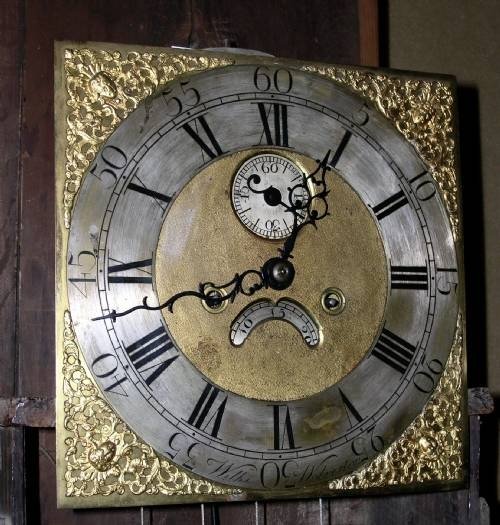 fig 2. Superb 18th C Carved Oak 8 Day Longcase Clock 